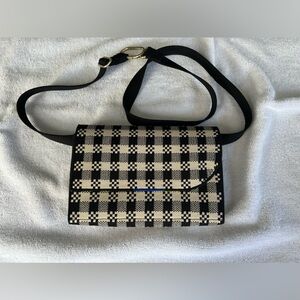 Rothy’s Belt Bag Black and Canvas Gingham EUC